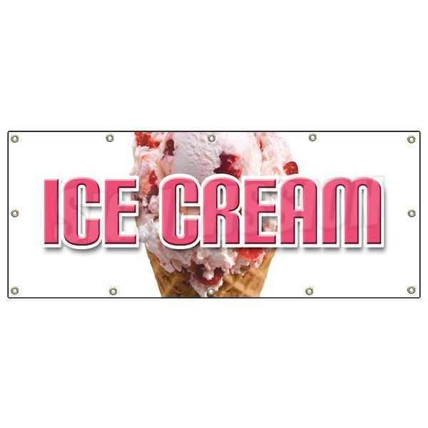 Signmission ICE CREAM BANNER SIGN cart shop cone signs sundae homemade B-120 Ice Cream - main